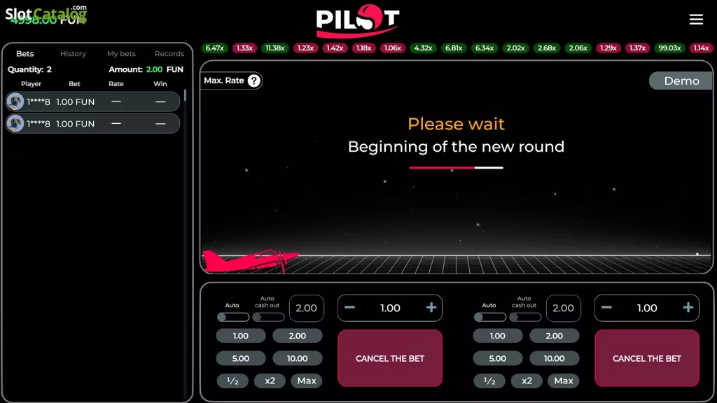 Experience the joy of Pilot and embark on a thrilling crash game